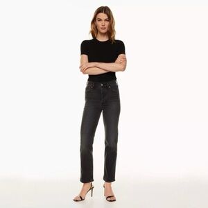 Aritzia-Denim Forum-The Arlo High Rise Straight 28L In Vintage Wash Black